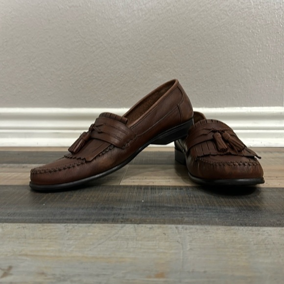 BASS Men’s Brown Leather Tassel Loafers Sz 12M - Picture 1 of 6